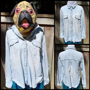 BP, distressed denim, button up shirt!!